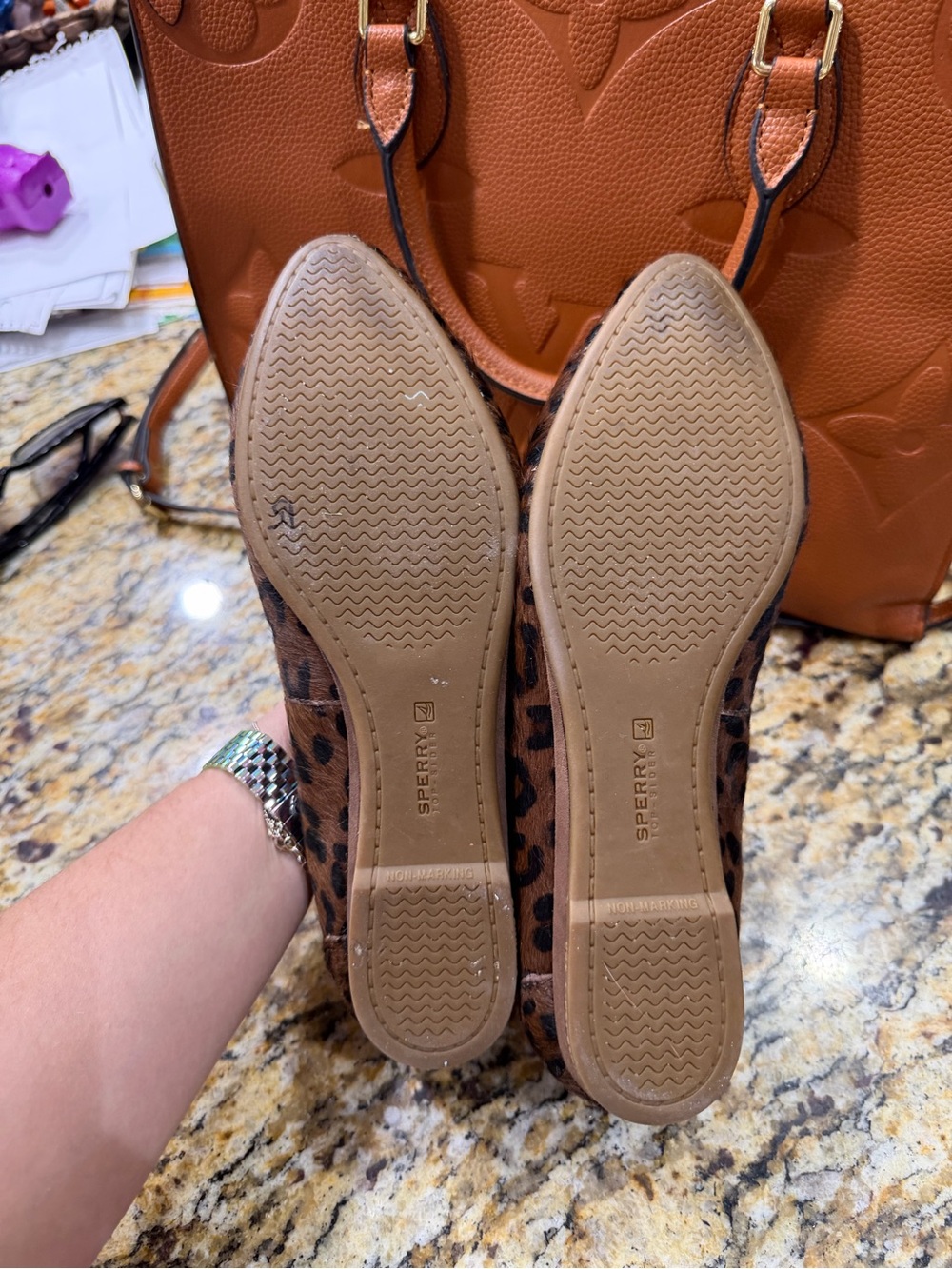 Sperry Top-Siders Leopard Print Pony Hair Flat Loafers Leather Women's 7 M - Picture 5 of 5